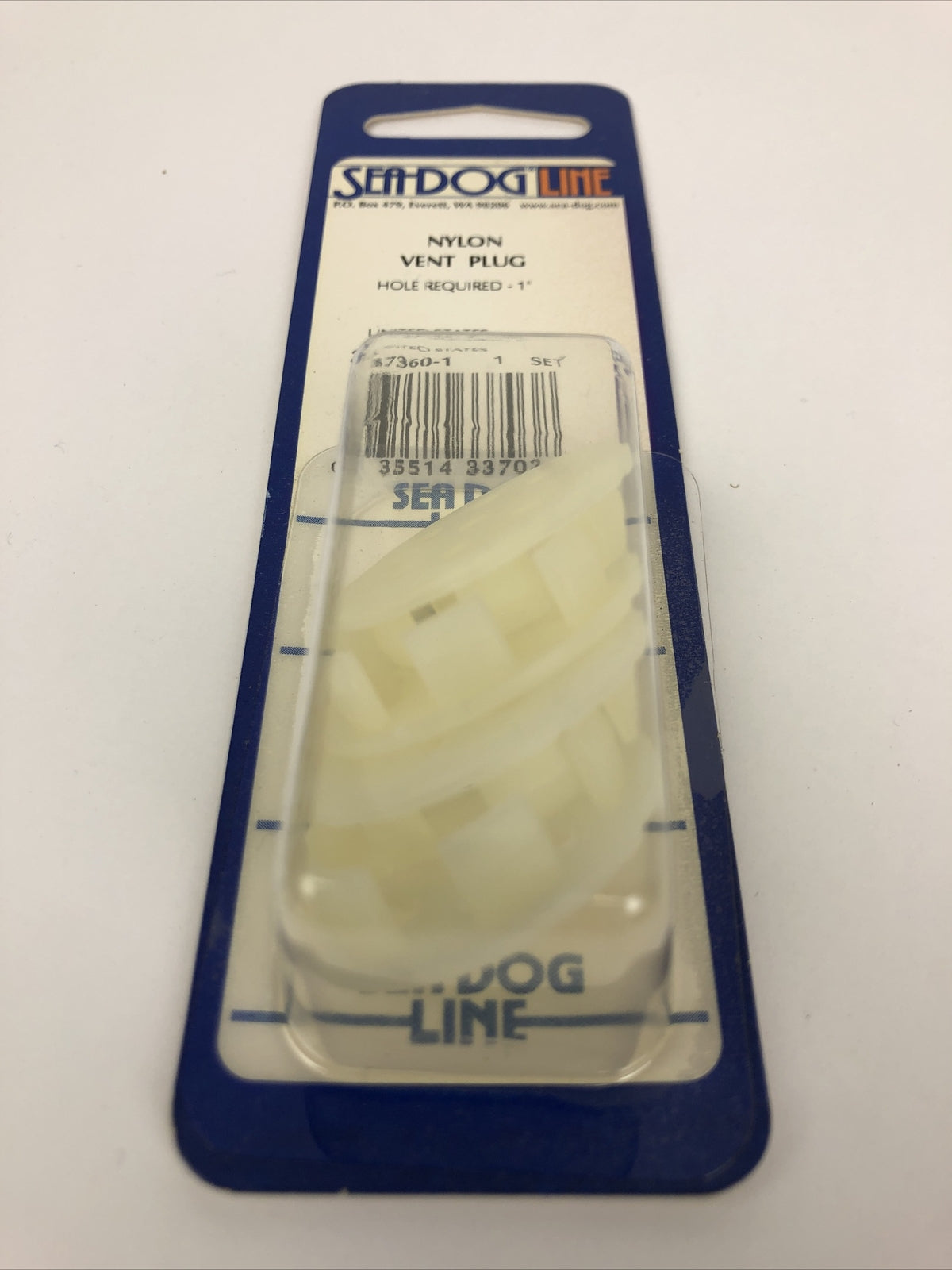 Lot of 5 Sea-Dog Line 337360-1 1-inch injection molded nylon vent plugs for marine compartments and storage ventilation.