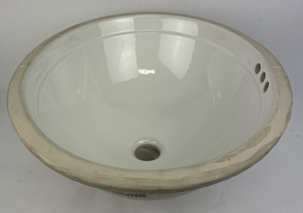 Kohler K-2319AA Bancroft glossy white oval undermount bathroom basin sink