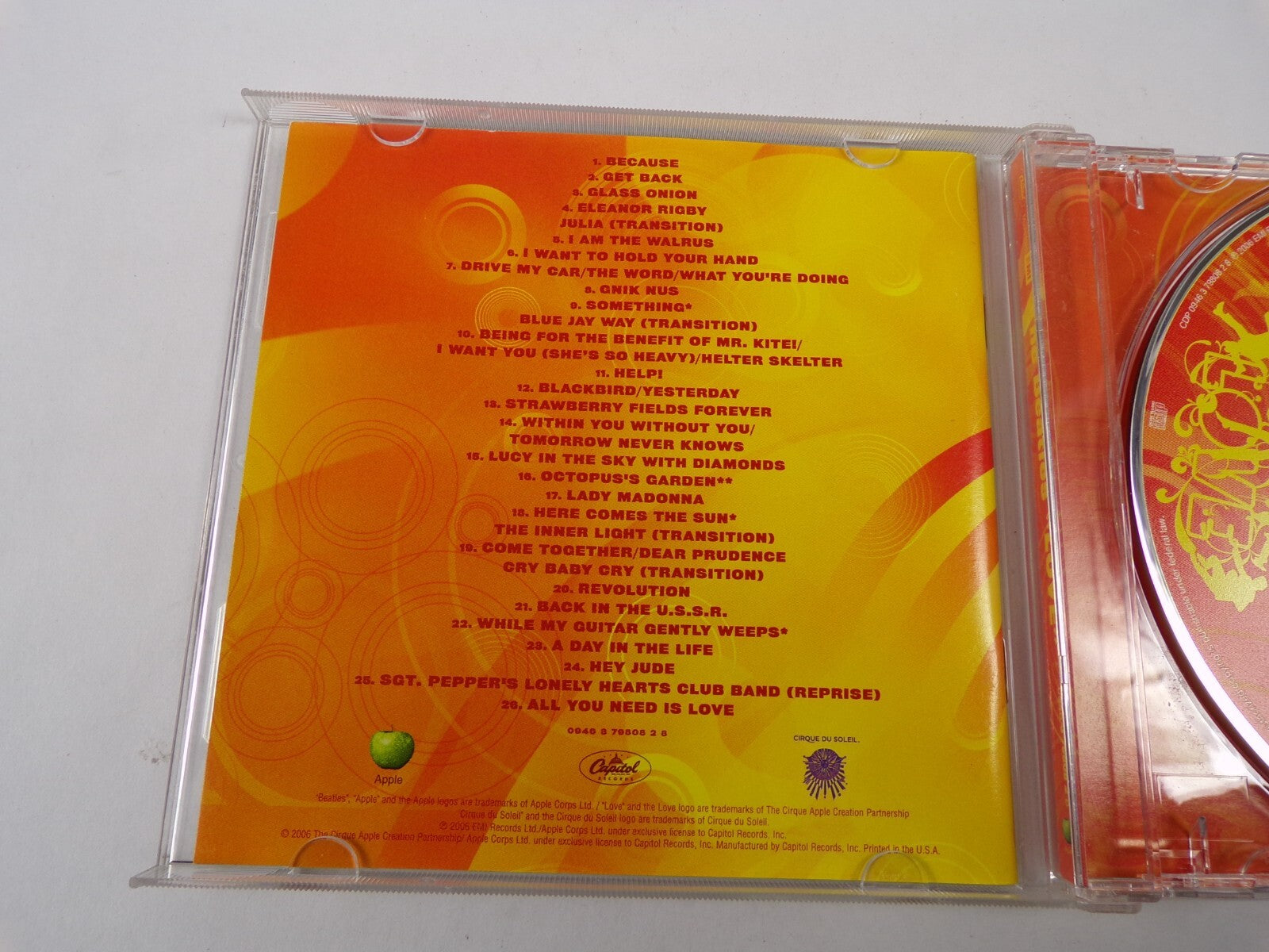 The Beatles Love I Am The Walrus Get Back Because Gnik Nus Help Something CD#35
