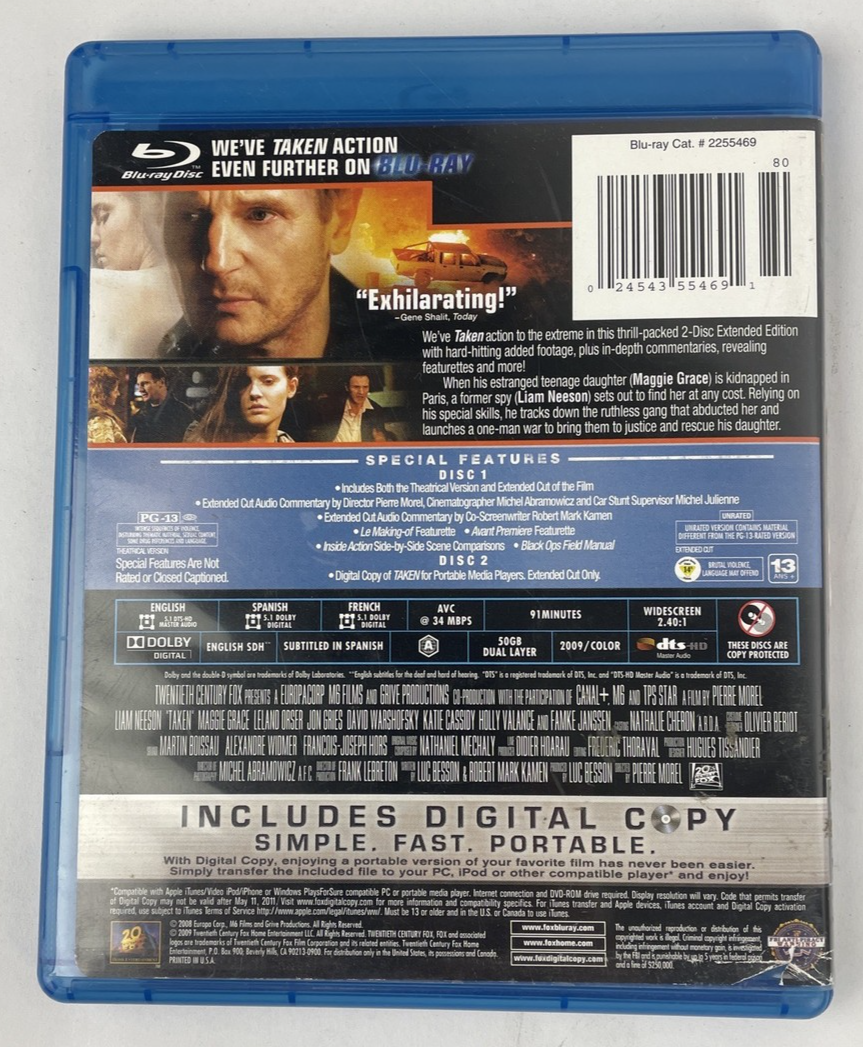 Taken ( Two-Disc Extended Cut ) [Blu-ray] Liam NEESON Classic Guaranteed