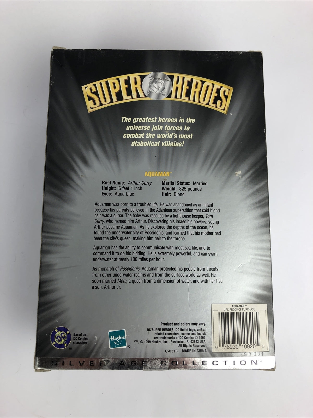 DC Superheroes Silver Age Collection Aquaman Action Figure 1999 - BRAND NEW