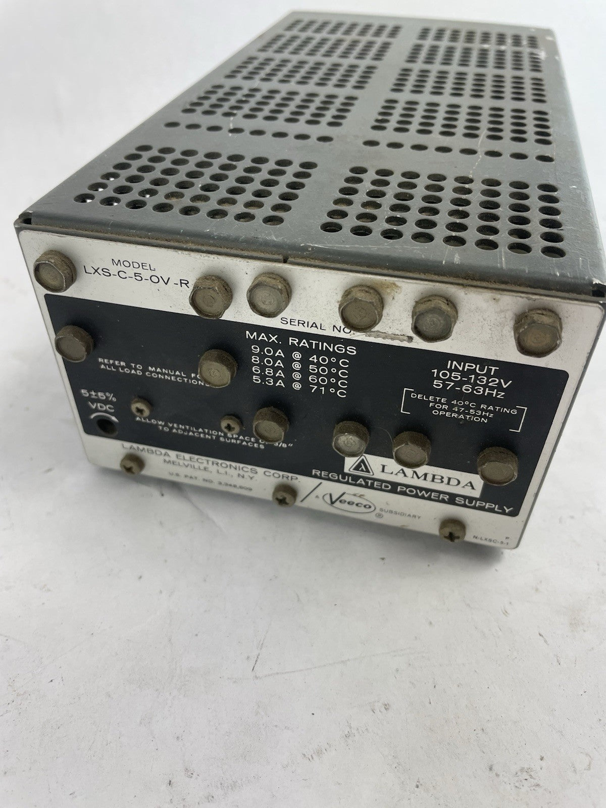 LAMBDA  LXS-C-5-OV-R  Regulated Power Supply Input 105-132V- 57-63 Hz