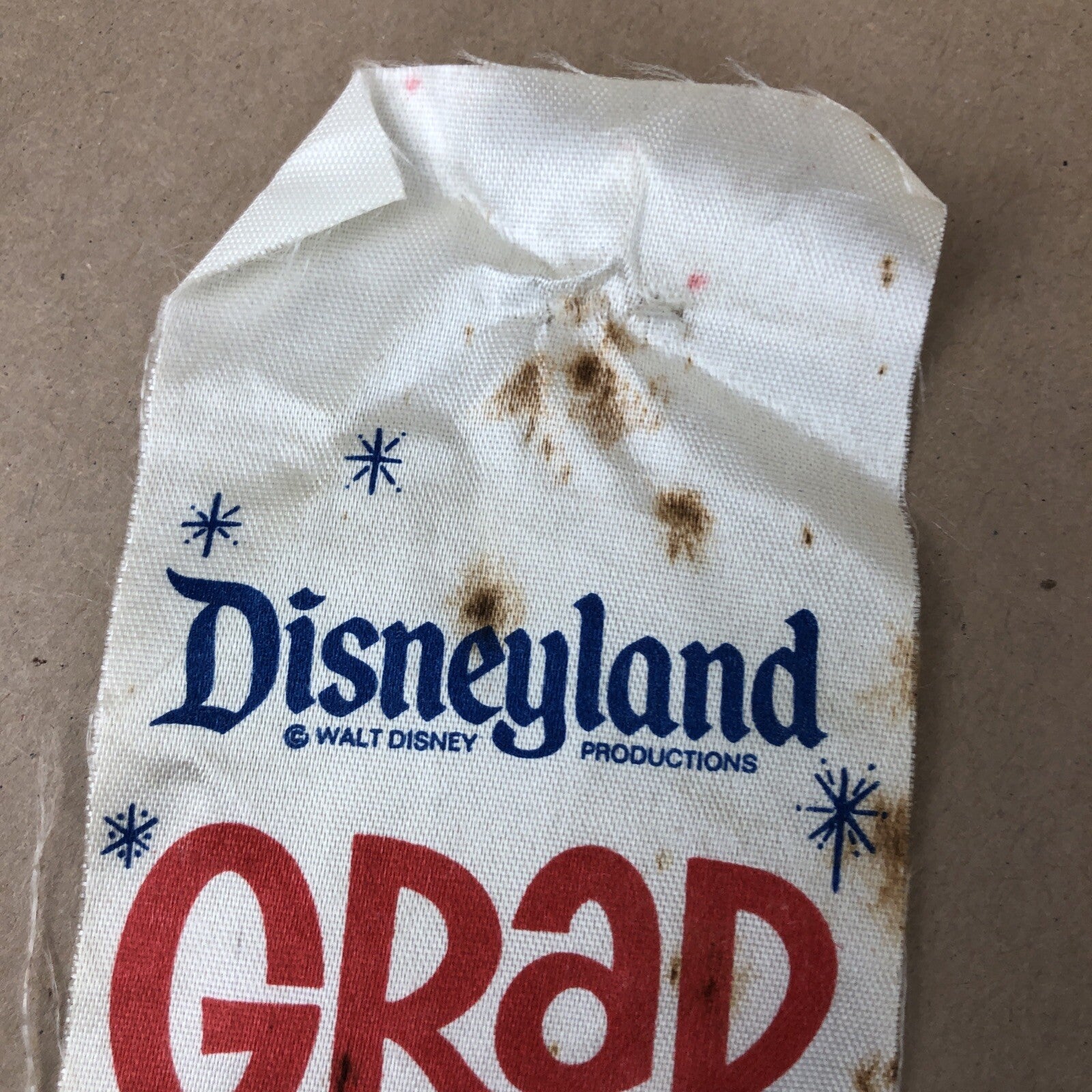 1976 Disneyland’s Grad Night High School Graduation Ribbon Mickey Mouse RARE!!!