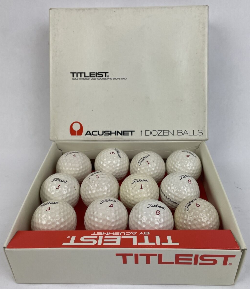 Vintage Titleist by Acushnet golf balls one dozen 12 ball set with original box collectible golf memorabilia display collection item