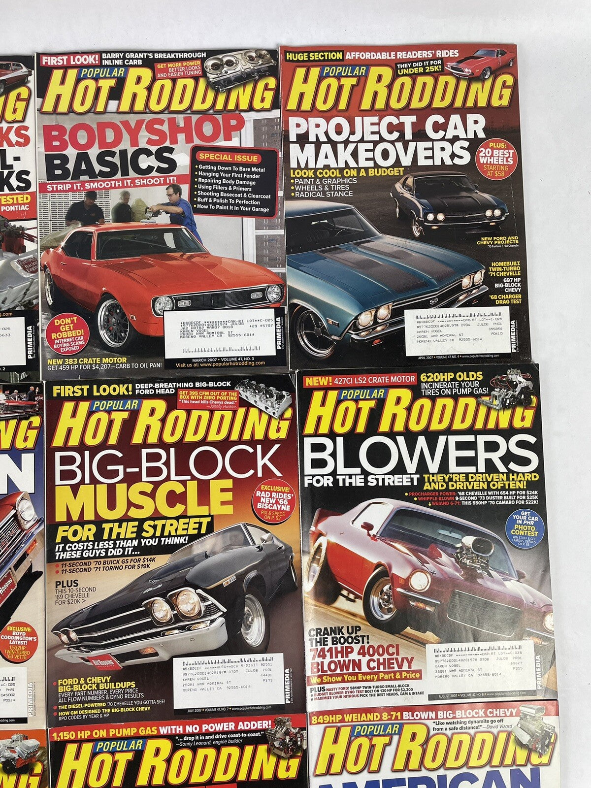 Lot of 12: Hot Rodding MAGAZINES Complete Full Set 12 issues Jan to Dec 2007