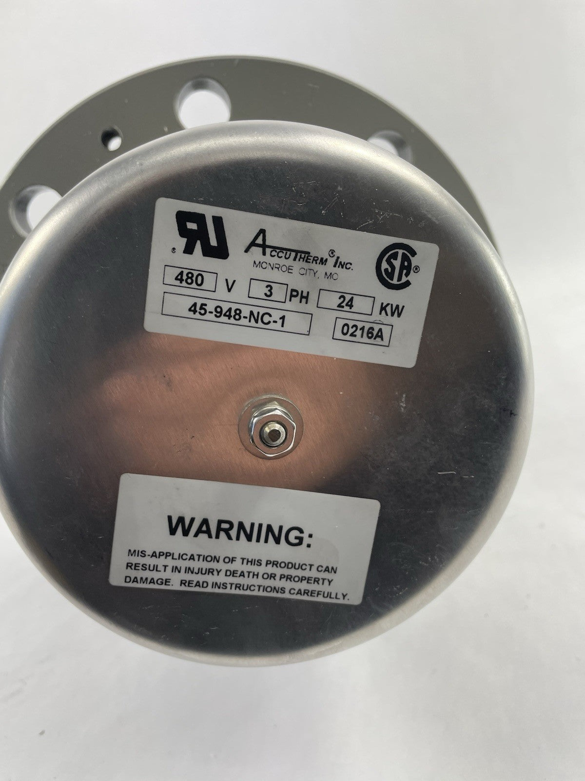 ACCUTERM IMMERSION HEATER 24000 Watts 24KW 480 Volts 3 Phase