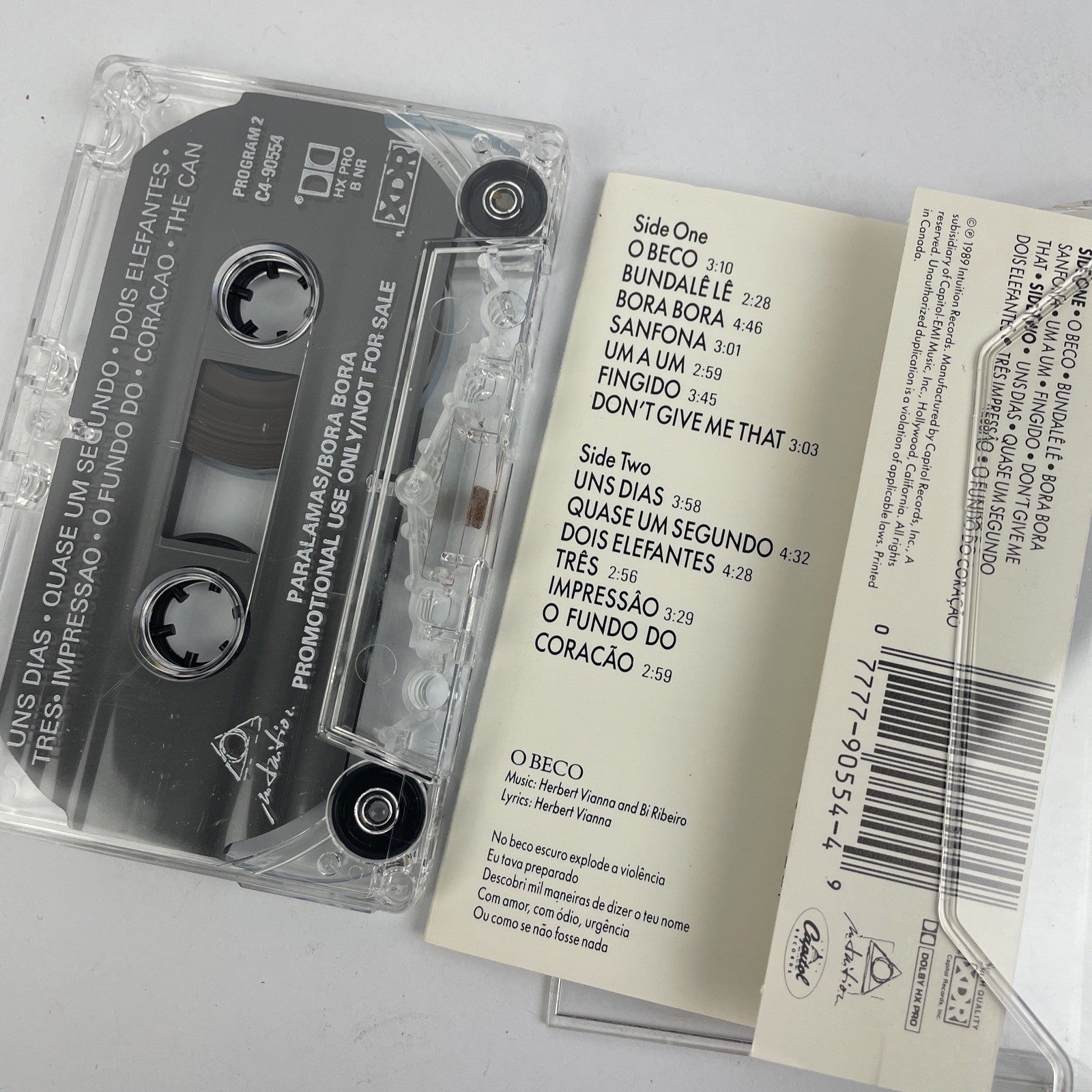 Paralamas - Bora Bora - Rare Cassette Tape Argentina Pressing 1989 Intuition