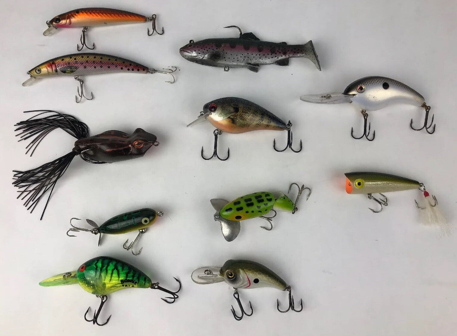 Heddon Tiny Torpedo Bullfrog , 1 7/8-Inch) + 10 More Great Lures Tackle Bundle