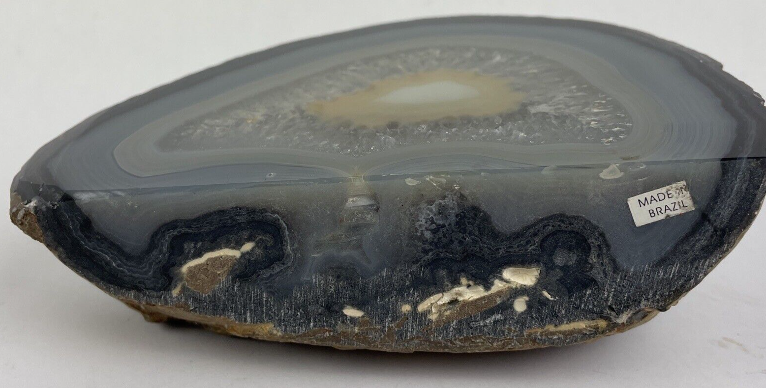FABULOUS BRAZILIAN POLISHED BLUE LACE AGATE GEODE 5.5" x 4" x 2.5" 3lbs LOOK