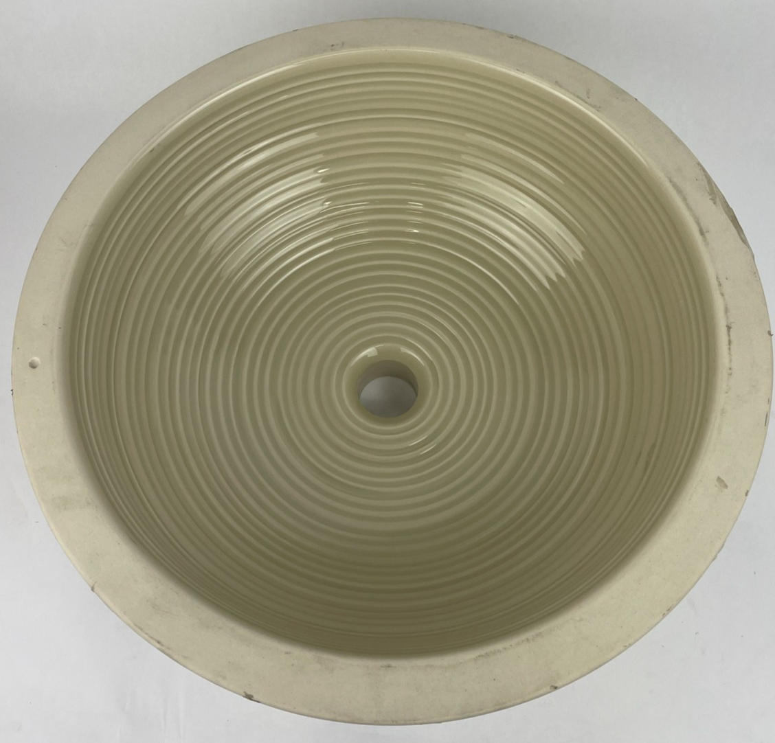 Kohler K-14287-H6-V7 Twirl design undermount lavatory sink Old English textured ceramic basin