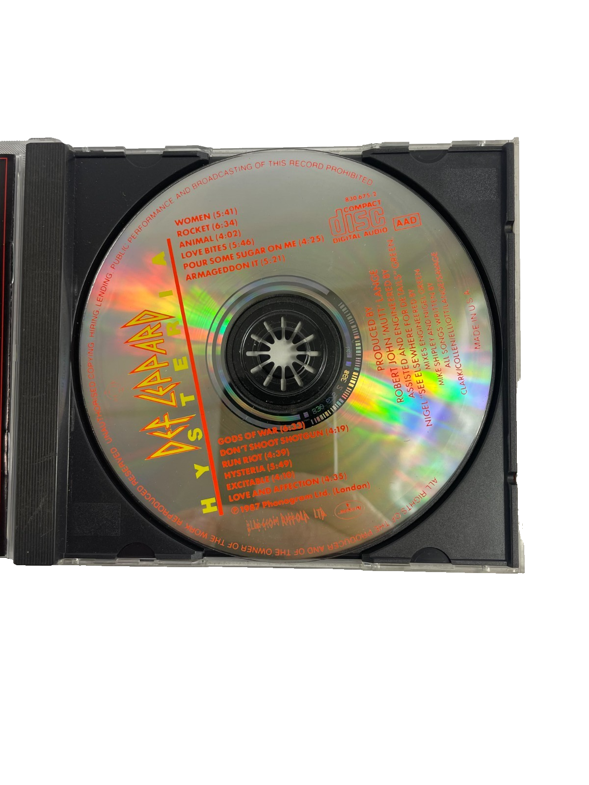 Def Leppard – Def Leppard Rocket Animal Pour Some Sugar on Me Run Riot CD#6
