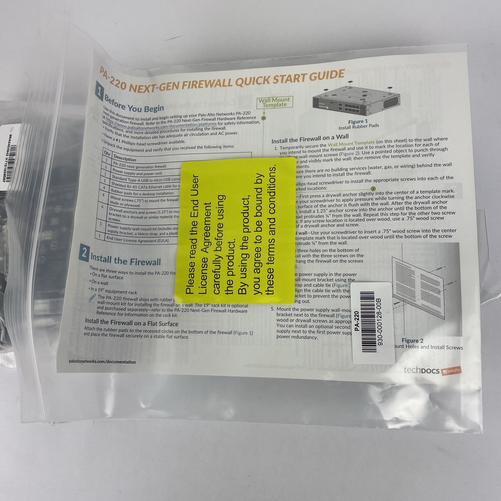 NEW Palo Alto PA-220 Next Generation Firewall Appliance In Rack Mount w/ Adapter