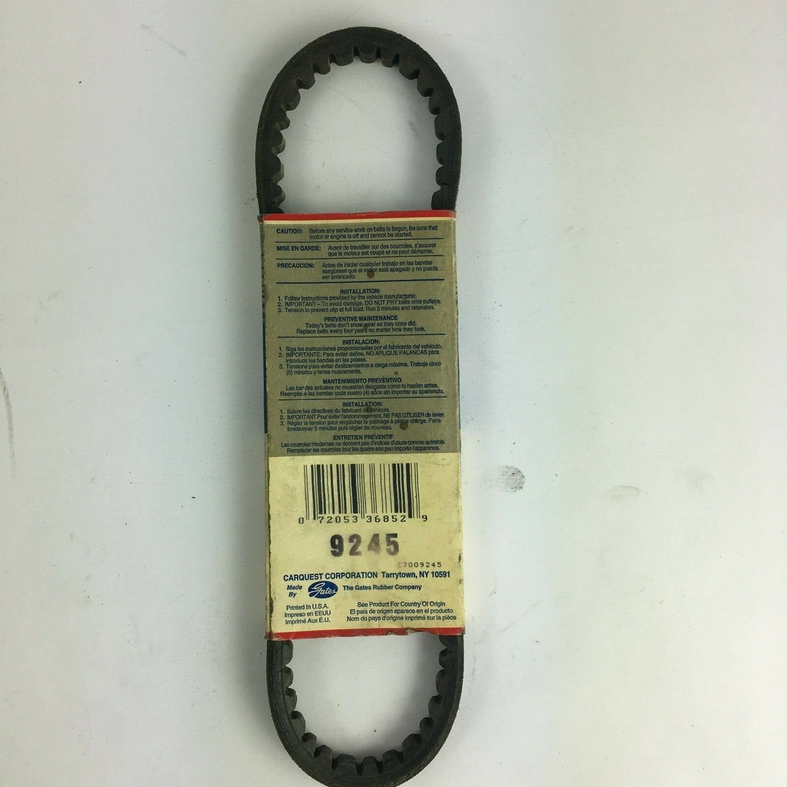 Genuine Car Quest Automotive XL Belt 12.5/ 13mm x 630mm Green Stripe 9245