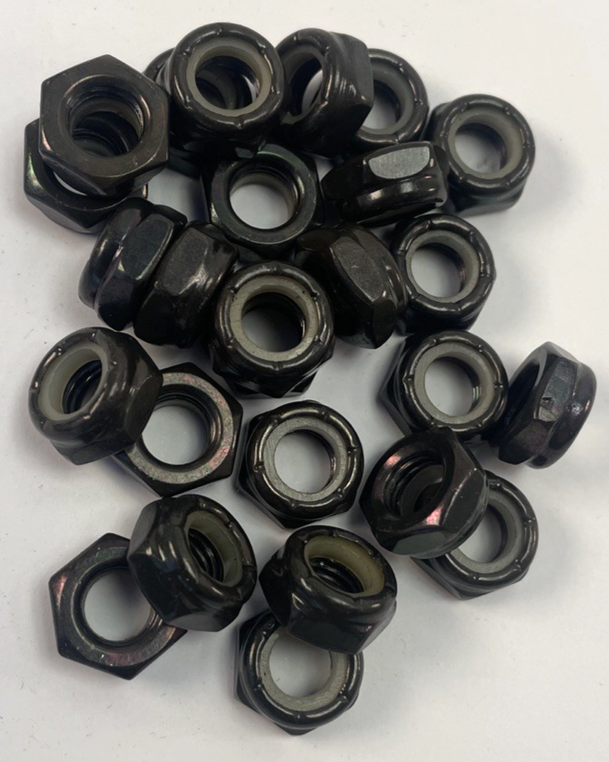 Lock Nuts 5/16 24 Fine Thread Nylon Insert Black Steel Lot of 25