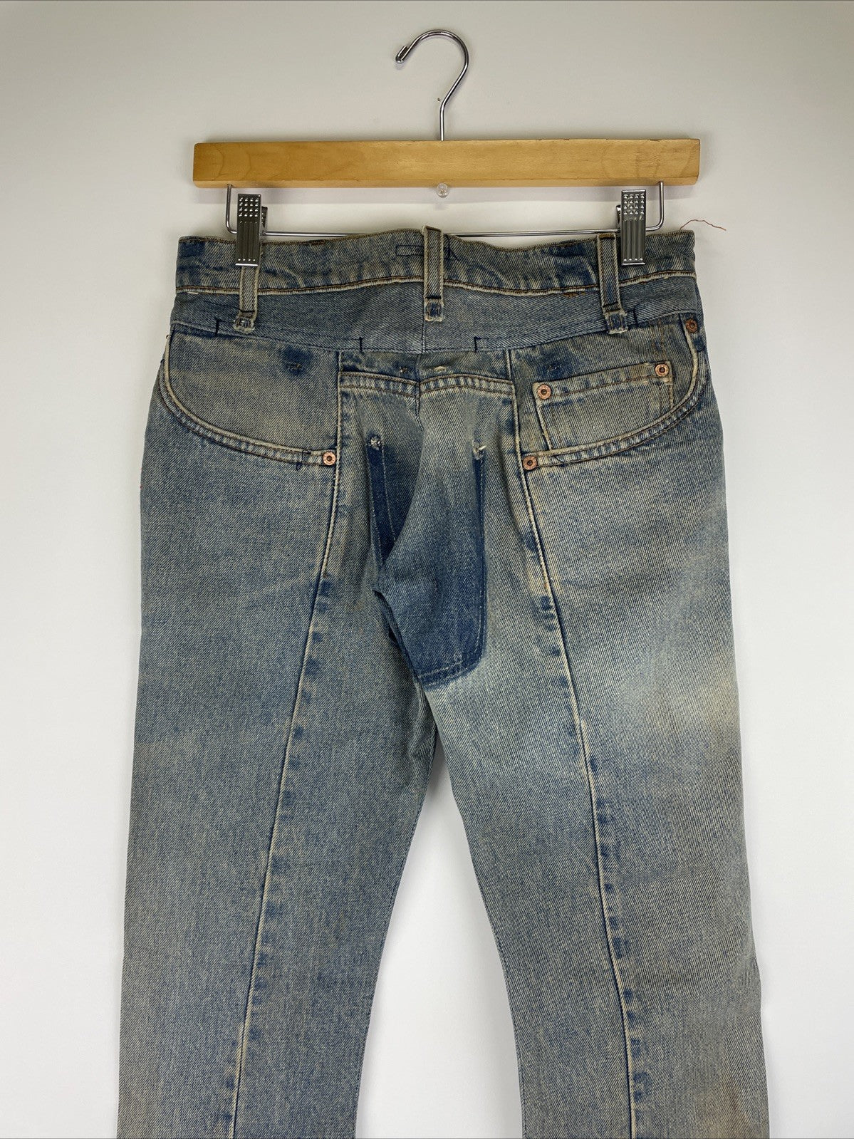 e label x Levis Reconstructed Denim Jeans 26 x 32 low Rise Designer Fashion Wear