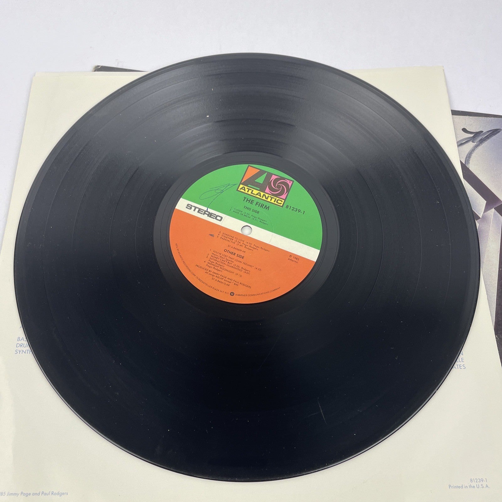 The Firm "Self Titled" -1985 Atlantic 81239-1  Vinyl LP Record - VGC