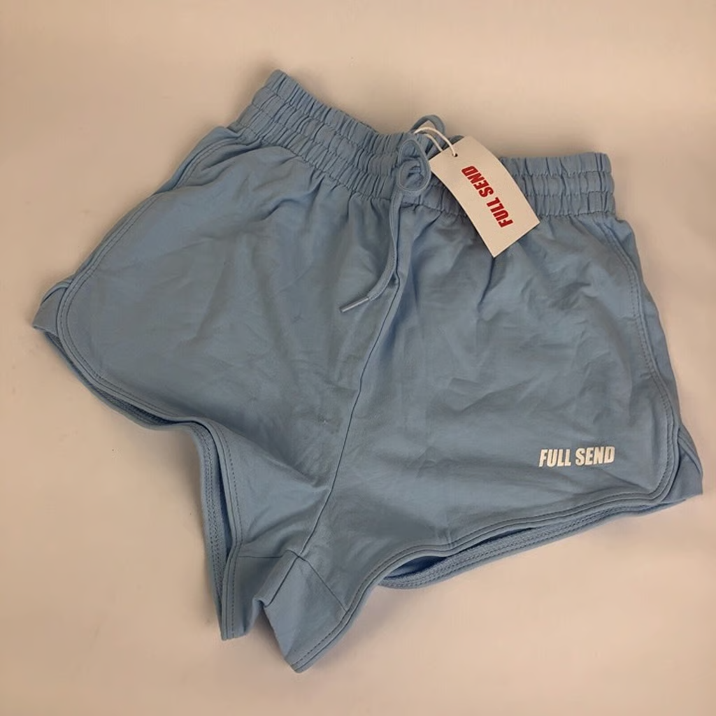 NWT Full Send Booty Shorts Baby Blue Size Small Daily Wear W Drawstring - LOOK