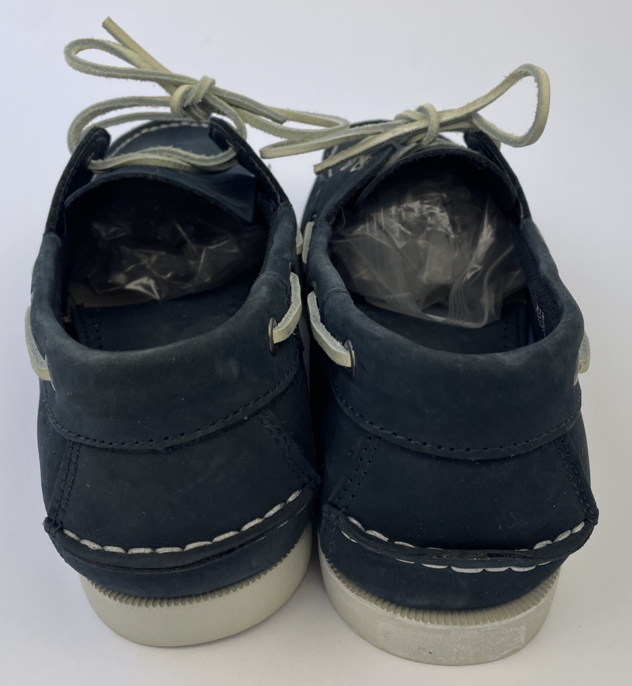 Joseph Abboud Boat Shoes Mens 10.5 Navy Blue Nubuck Leather Moc Toe Deck Loafers