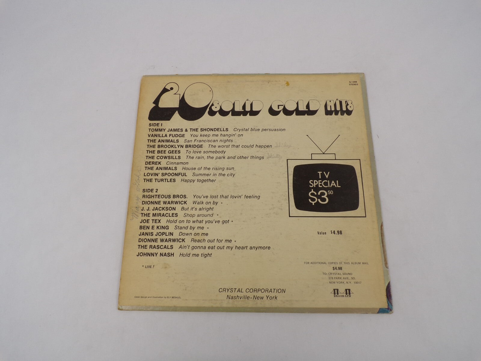 20 Solid Gold Hits Walk On By Down On Me Shop Around Cinnamon Vinyl Record