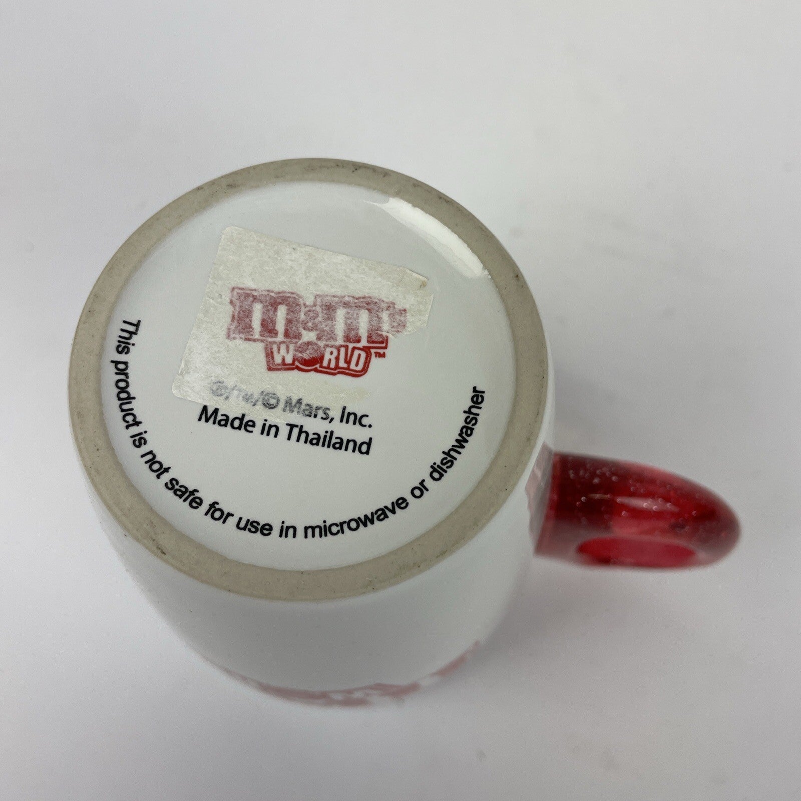 M&M’s World Red Character Ceramic Coffee Cocoa Mug Tea Cup 12oz Clear Red Handle