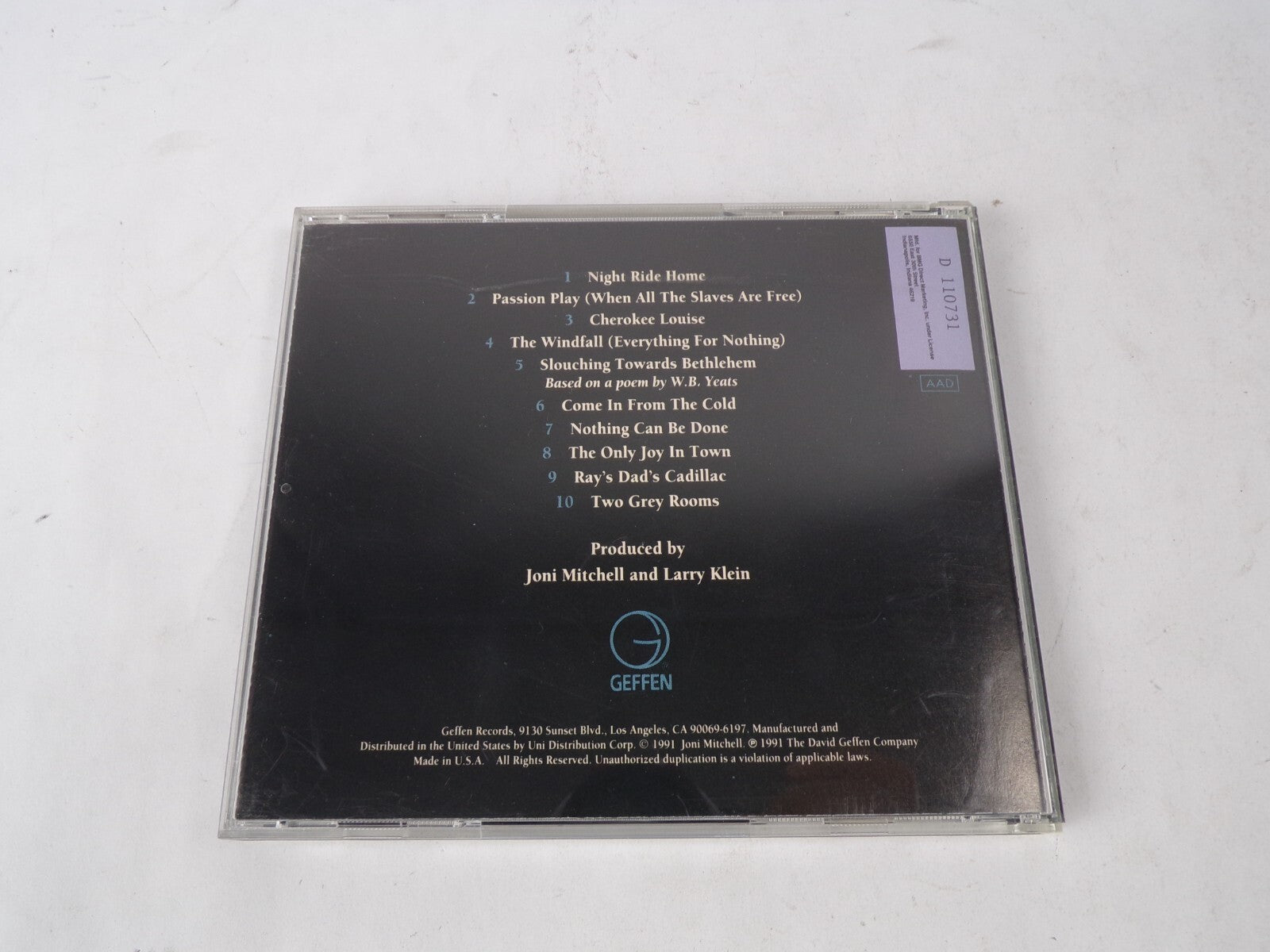 Joni Mitchell Night Ride Home Night Ride Home Passion Play Cherokee Louise CD#41