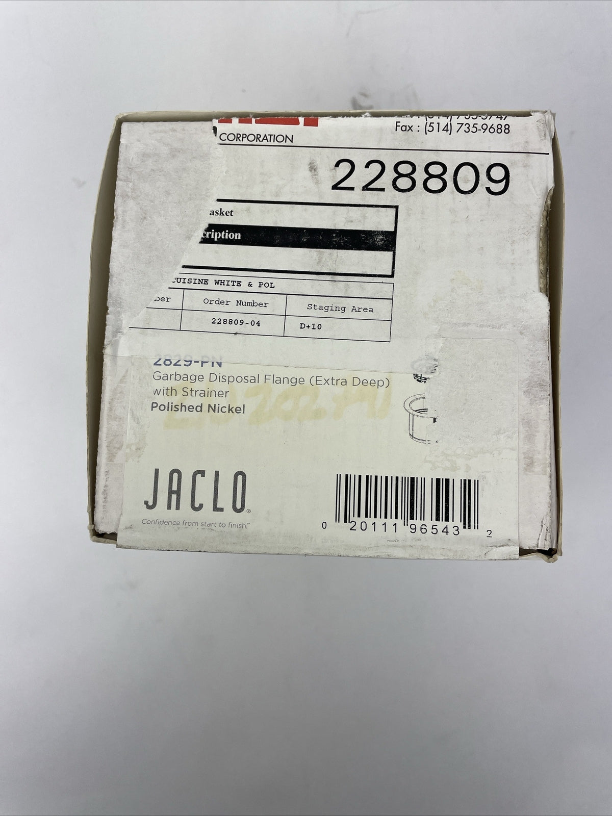 OEM Jaclo 2829-PN - Kitchen Sink Extra Deep Disposal Flange and Strainer  NOS