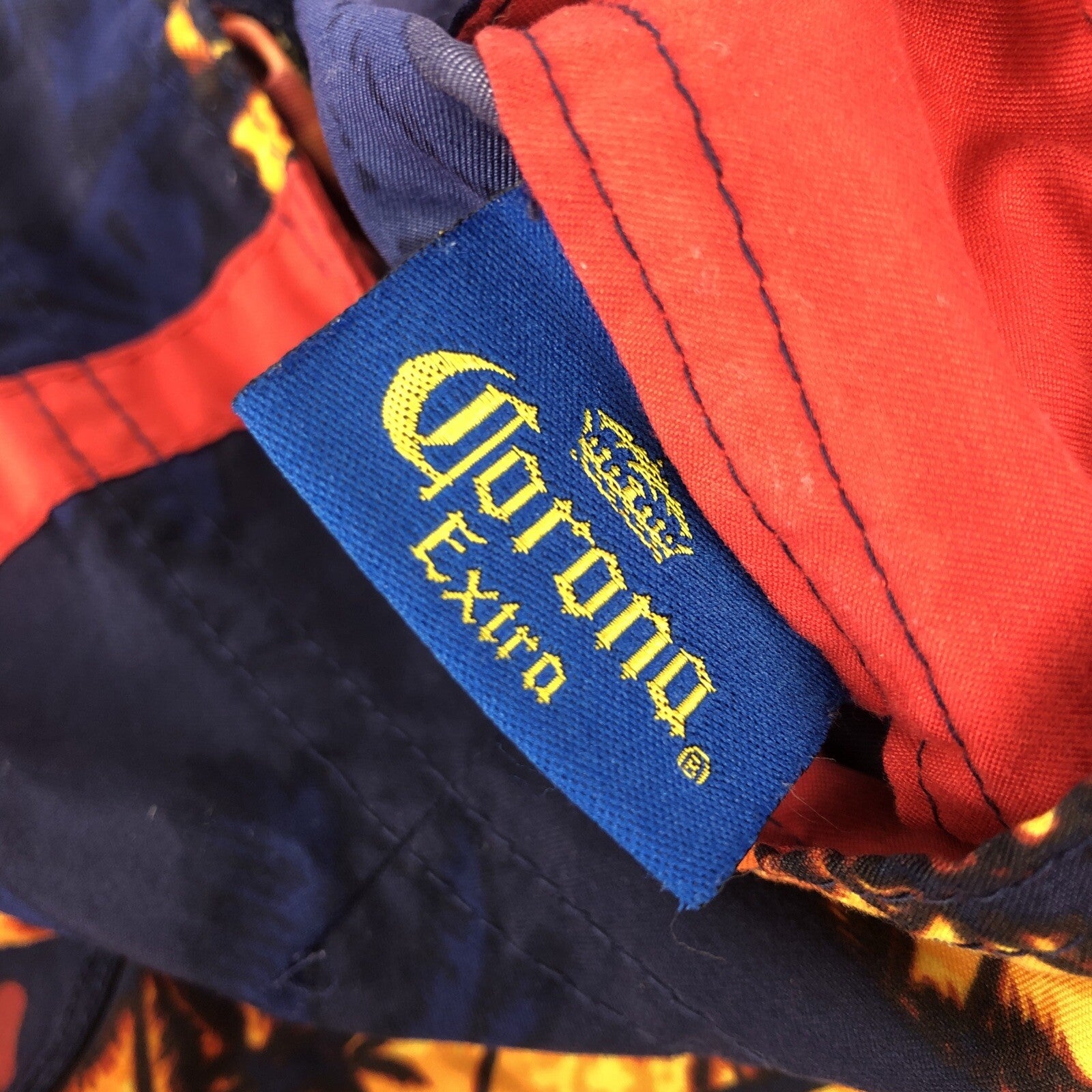 Corona Summer surf Swim Trunks ShortsBlue Palm Tree Graphic Beer Surf -Very Rare