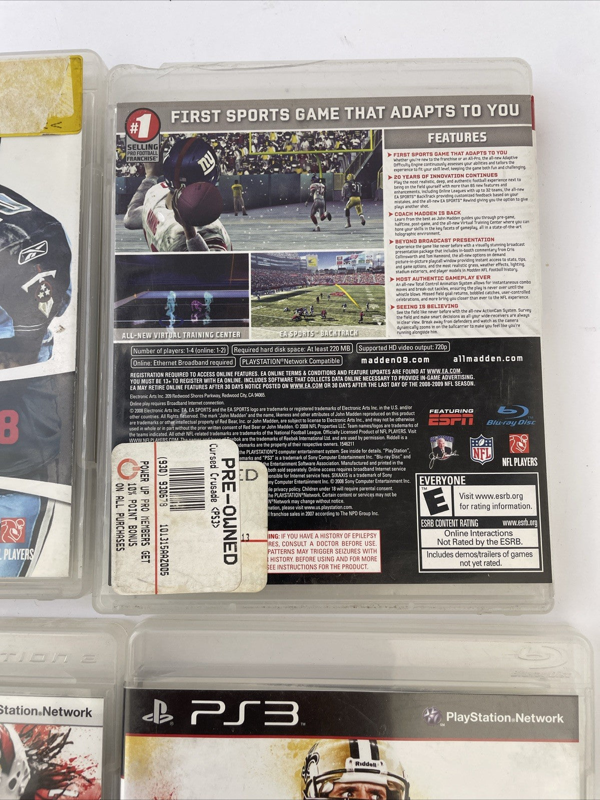 Madden PlayStation PS3 Video Games, Madden NFL 8, 9, 10. 11 - Guaranteed to Work