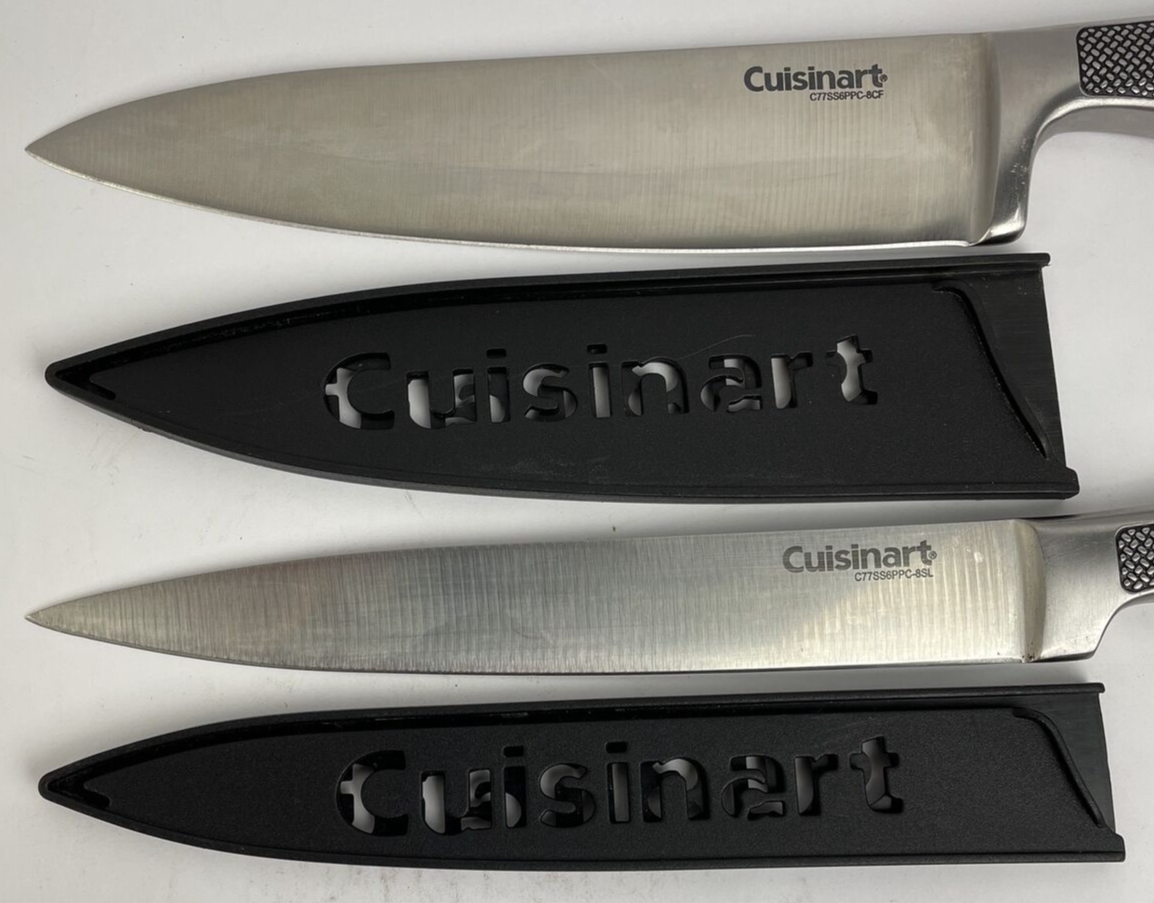 Lot of 2 x CUISINART KNIFE 8" SLICING 8" Chef KNIFE Set STEEL HOLLOW HANDLE