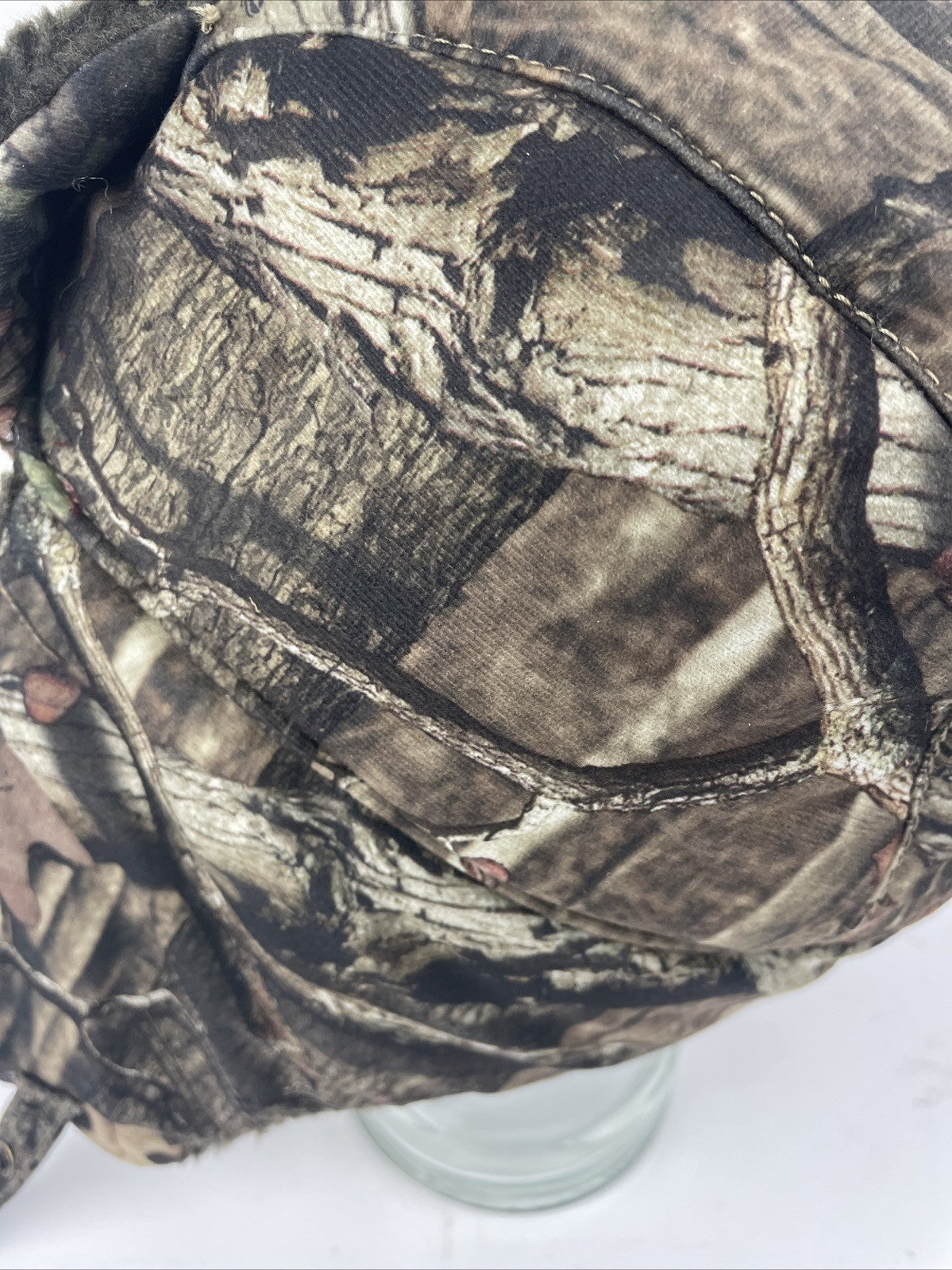 Fur Lined Winter Hat Camo Small Insulated Quilted Lining Strap Size M / L