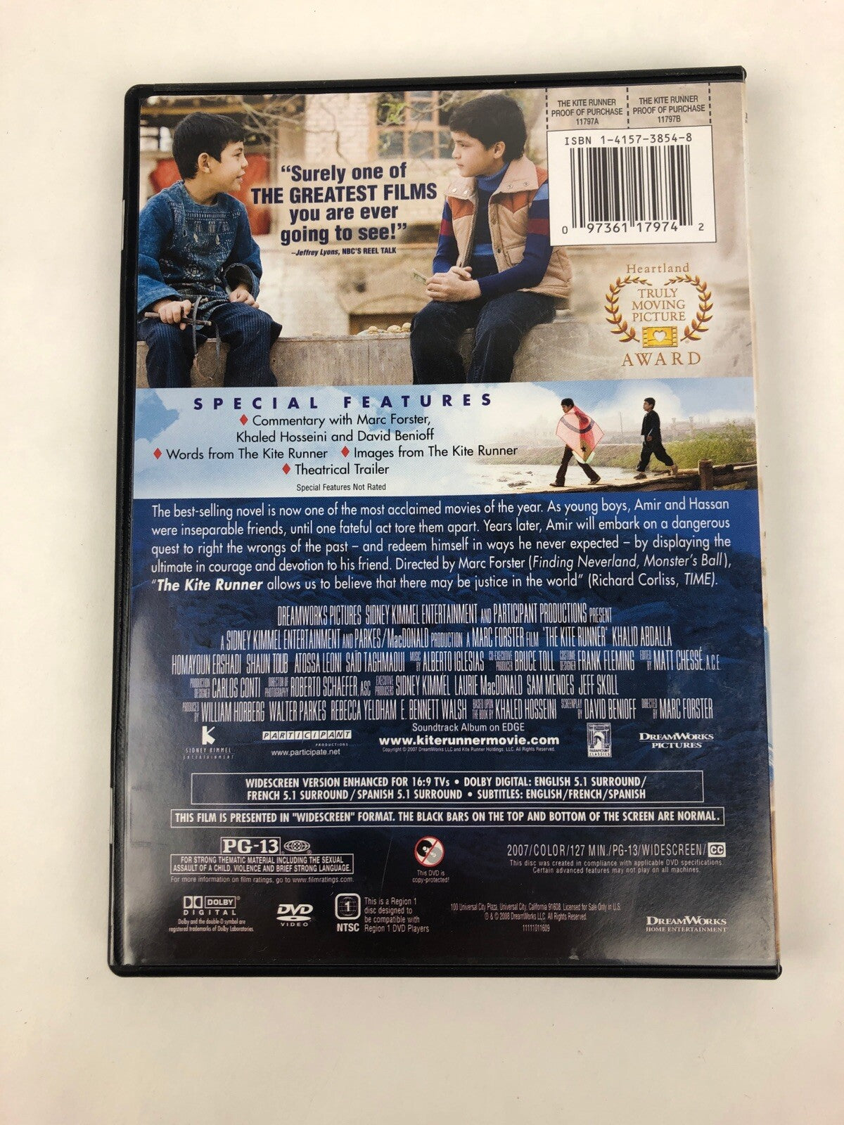THE KITE RUNNER DVD A Marc Foster Film - Heartland Award - Fast Free Shipping