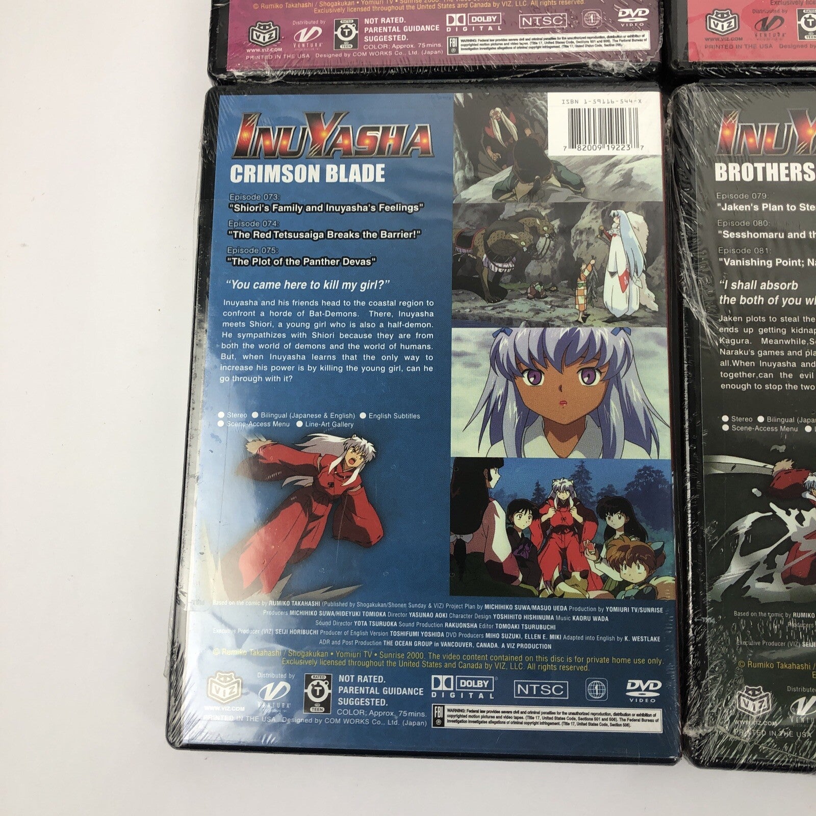 4 x Inuyasha Anime DVD Lot Crimson Blade Monkey Business + + Brand New Sealed 