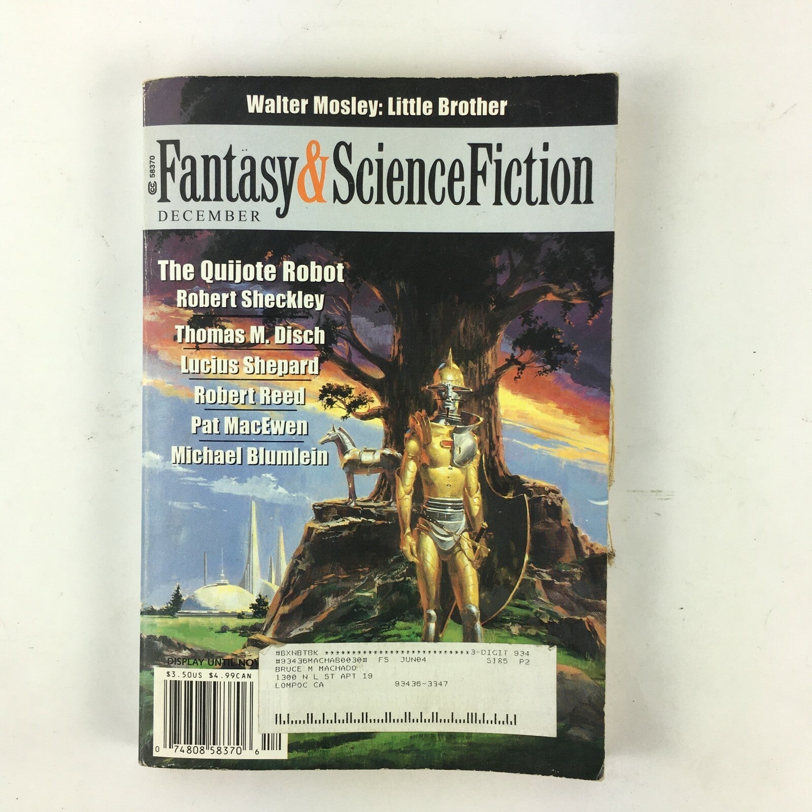 December Fantasy&Science Fiction Magazine The Quijote Robot Thomas M.Disch