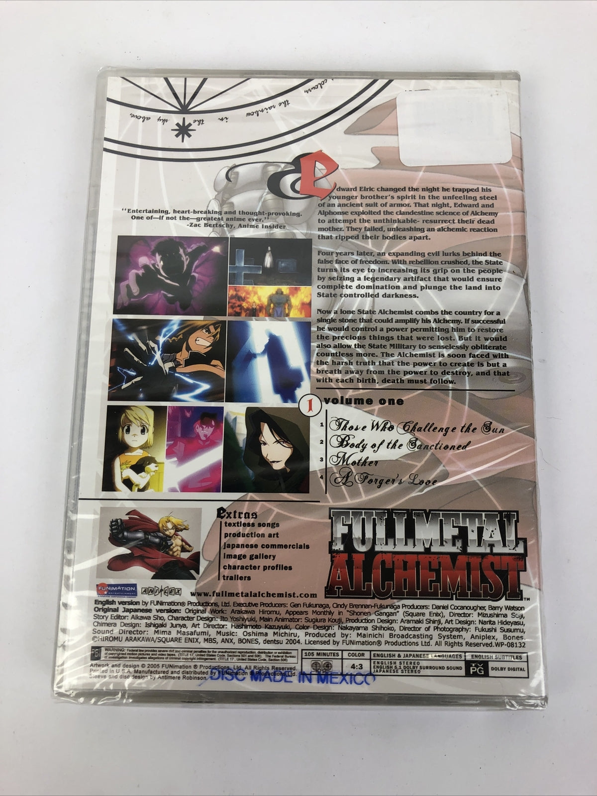 Fullmetal Alchemist, Volume 1: The Curse DVD (Episodes 1-4) - DVD Brand New LOOK