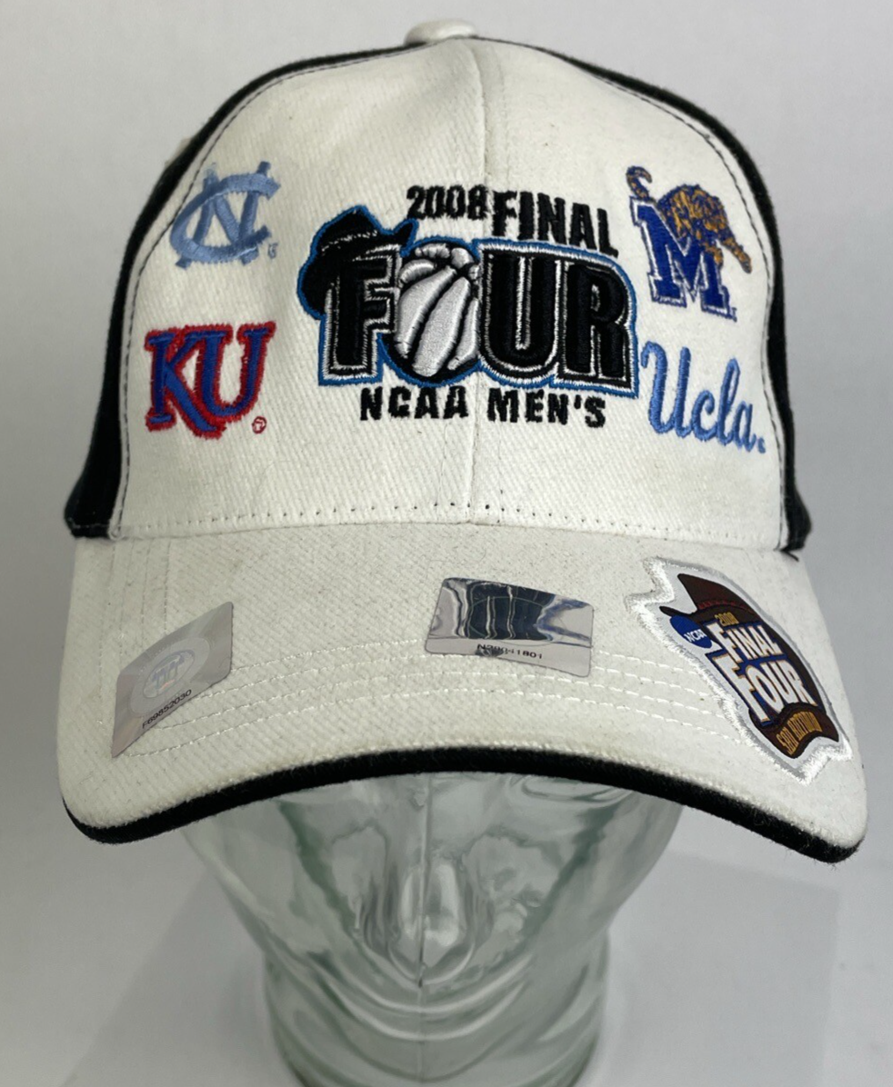 NCAA 2008 Final Four Basketball Hat - UNC Kansas Memphis UCLA -ADJUST- NEW OSFM