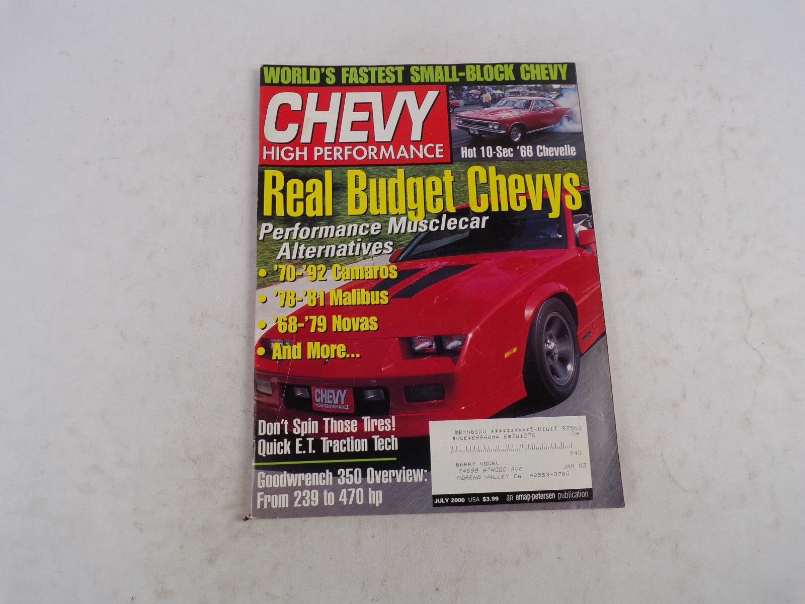July 2000 Chevy High Performance Real Budget Chevys Performance Musclecar Alter