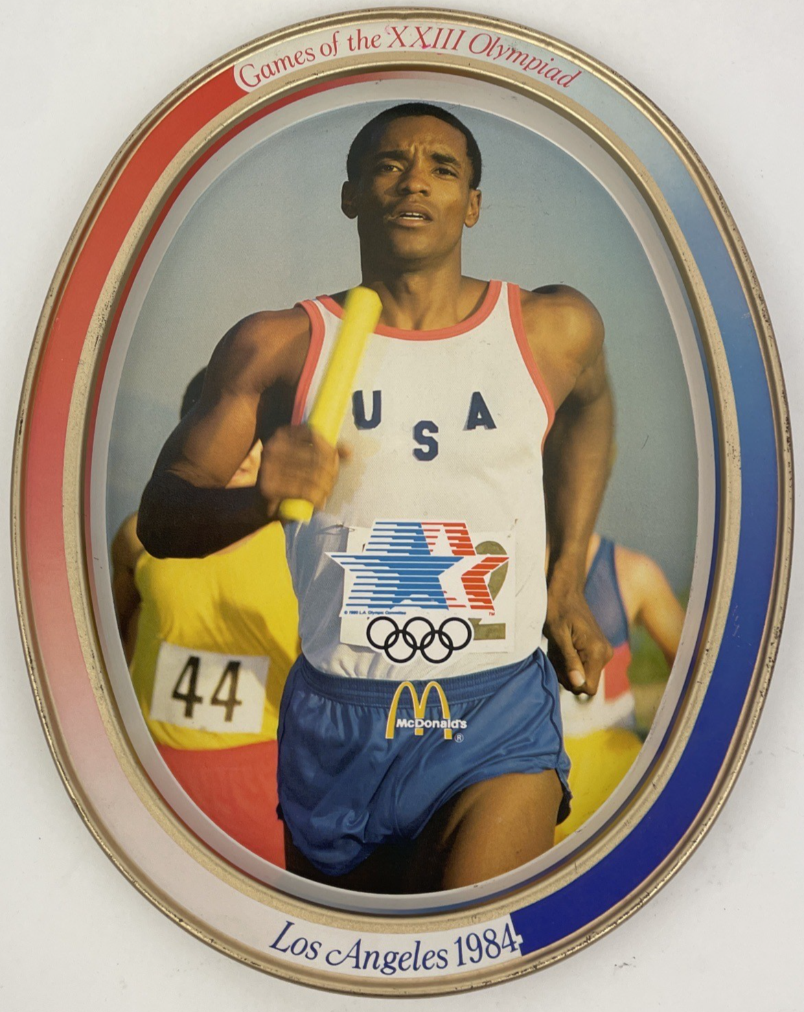 OLYMPIC Games Tin Tray XXIII Olympiad Los Angeles 1984 Plate McDonald Race Relay