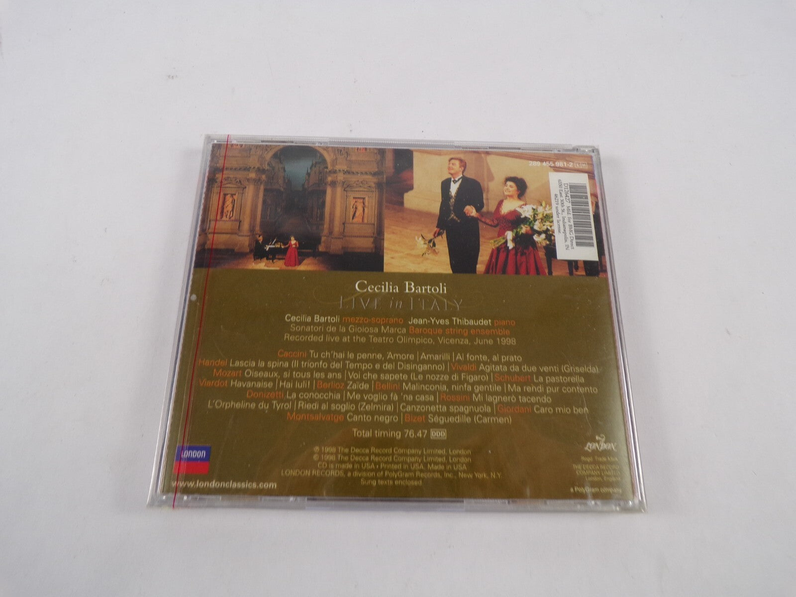 Cecilia Bartoli Live In Italy Jean Yves Thibaudet Sonatori De La Gloiosa CD#2