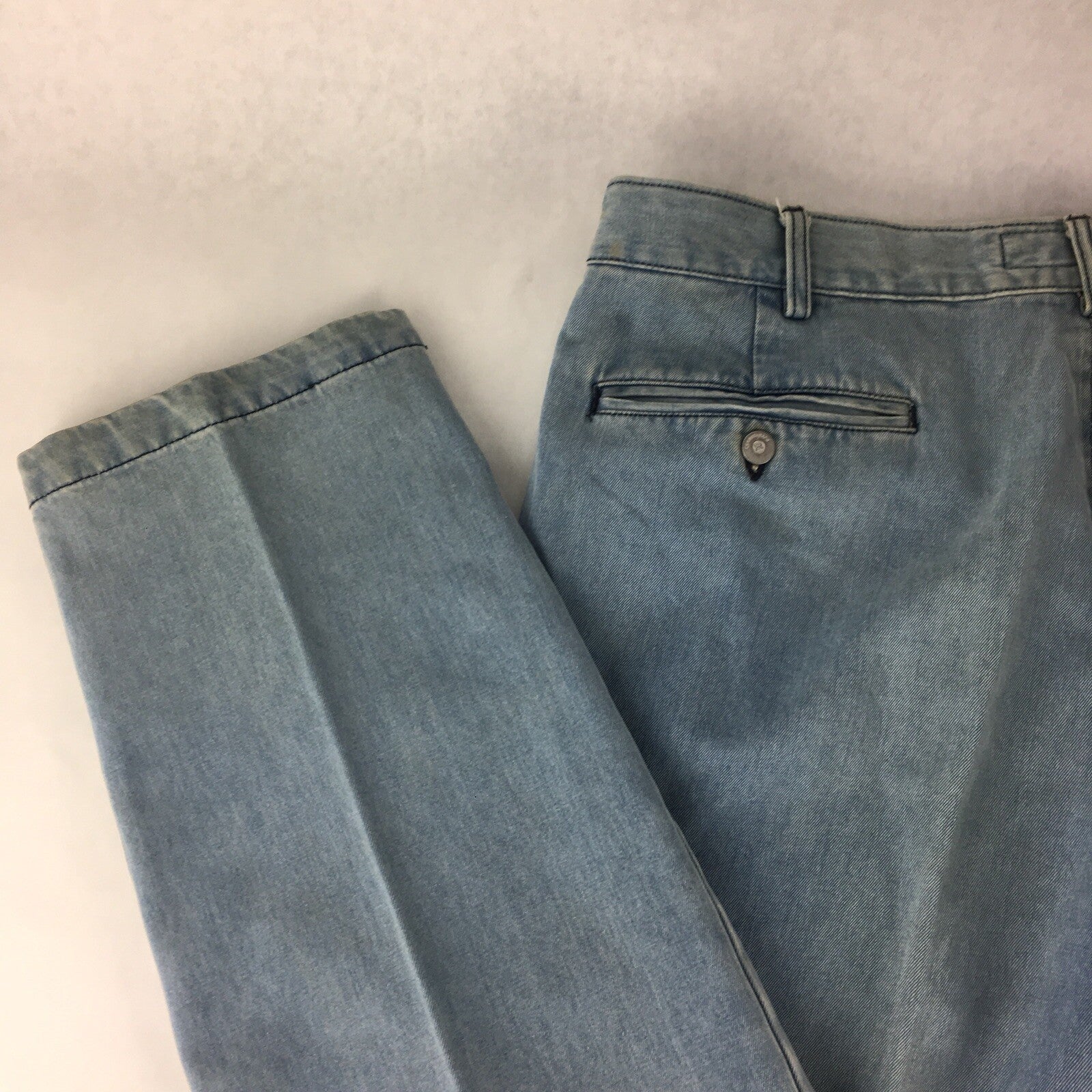 CERRUTI Essential Light Wash Blue Cotton Denim Mens Jeans Straight 52 