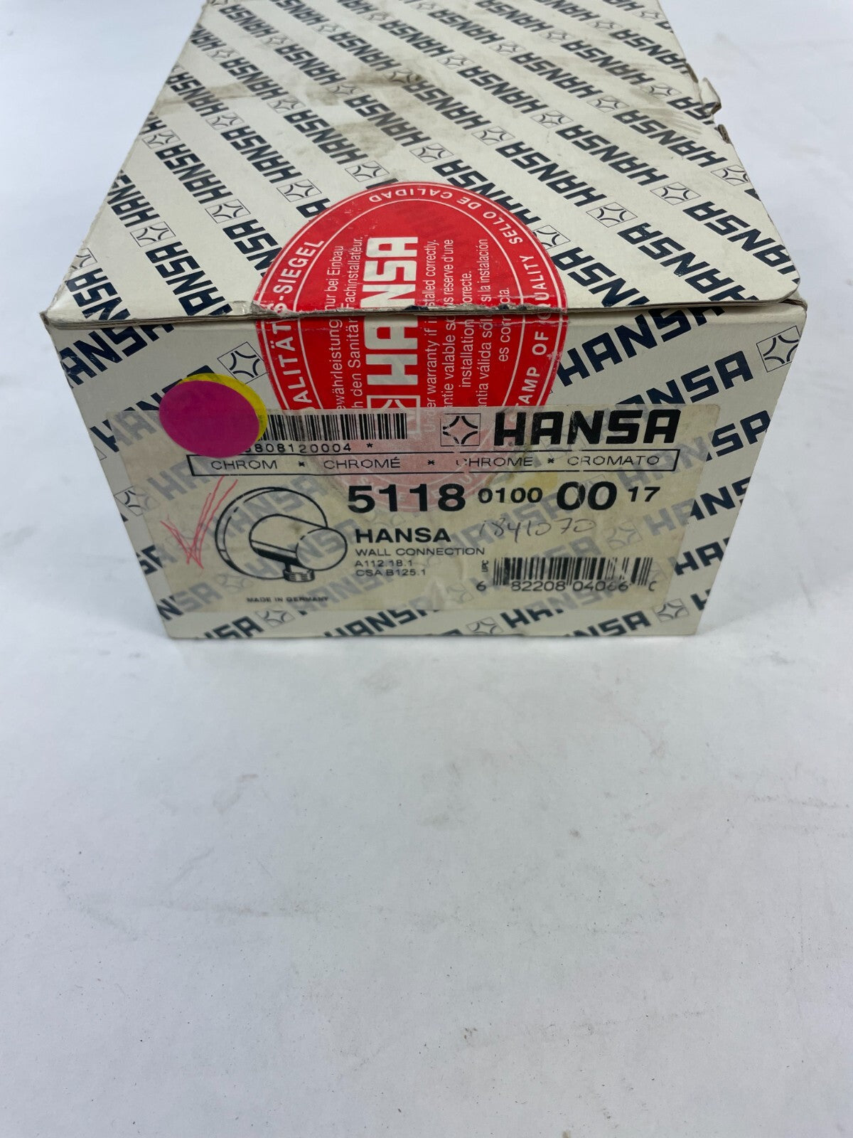 Hansa 5118 0100 0017 wall connection elbow polished chrome solid brass shower fitting
