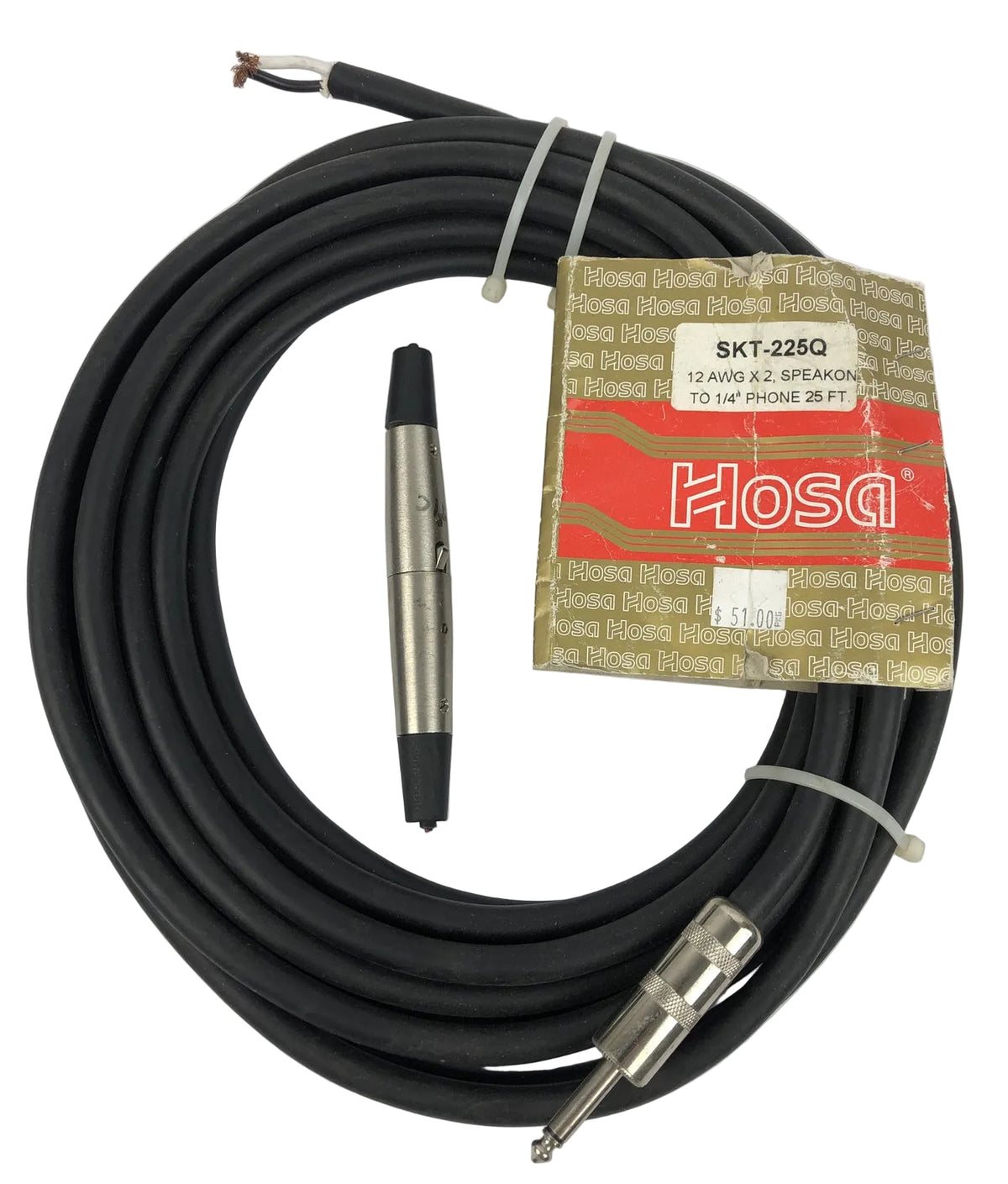 Hosa SKT-225Q 14-Gauge 1/4" Inch Phone Speaker Cable 25 Foot w Switchcraft XLR 3