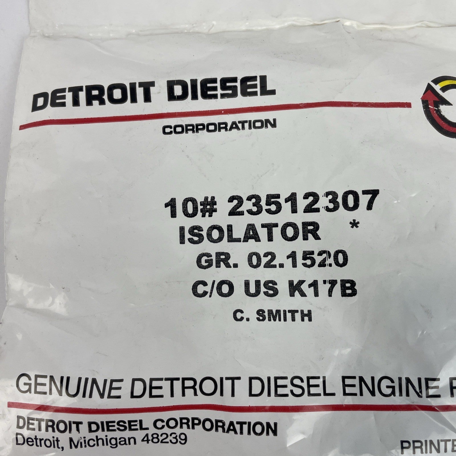 OEM Detroit Diesel Corporation S60 Isolator ECM Mounting set of 10 ( 23512307 )