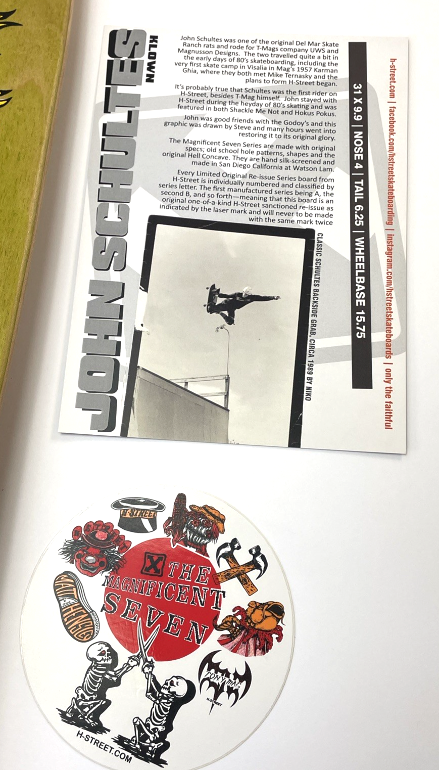 John Schultes A Series Clown H-Street Skateboard Deck Limited Edition #06 of 136