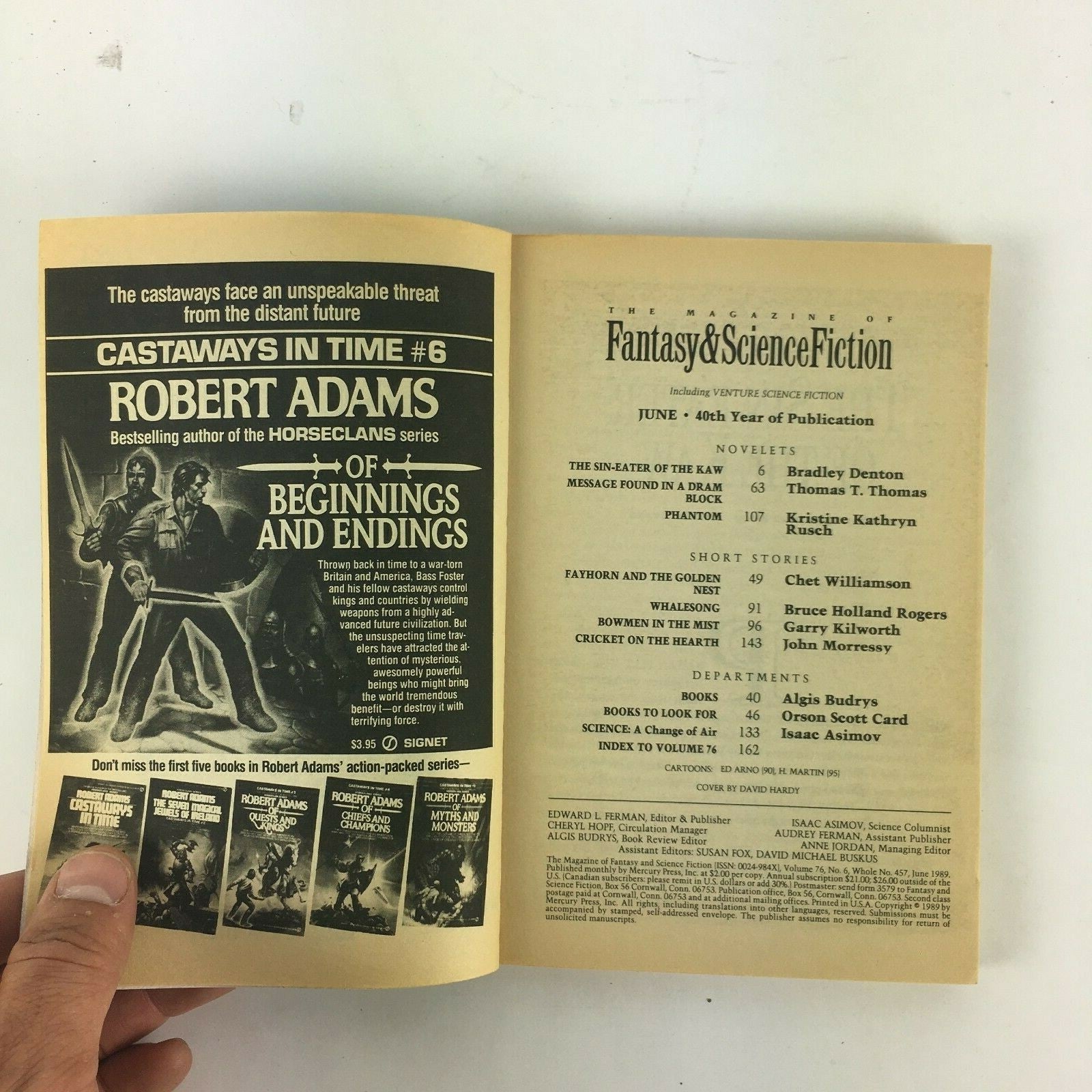 June Fantasy & Science Fiction The SinEater of the Kaw BradleyDenton AlgisBudrys