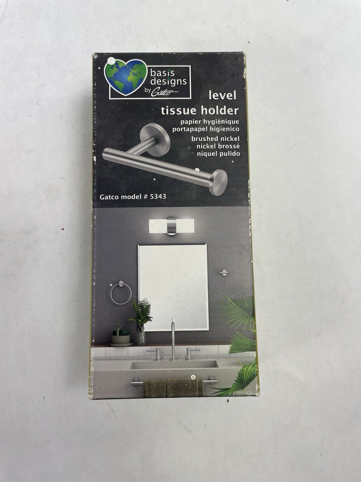 Level Toilet Paper Holder in Brushed Nickel