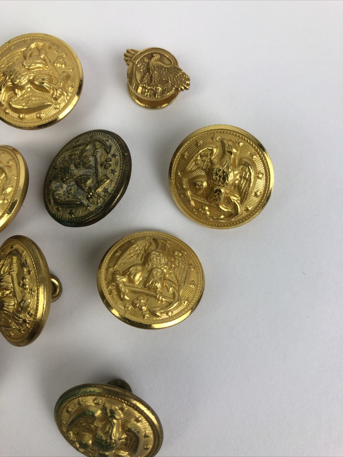 Vintage Mixed Lot of 12 Military US Army Dress Uniform Button WATERBURY CO. +