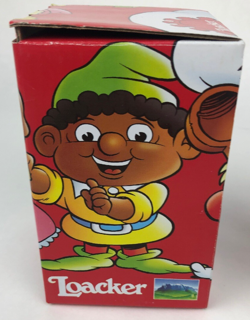 Loacker Wafers Cookies Elf Glass Cup Tumbler 5” Rare Collectible NIB Red/Green