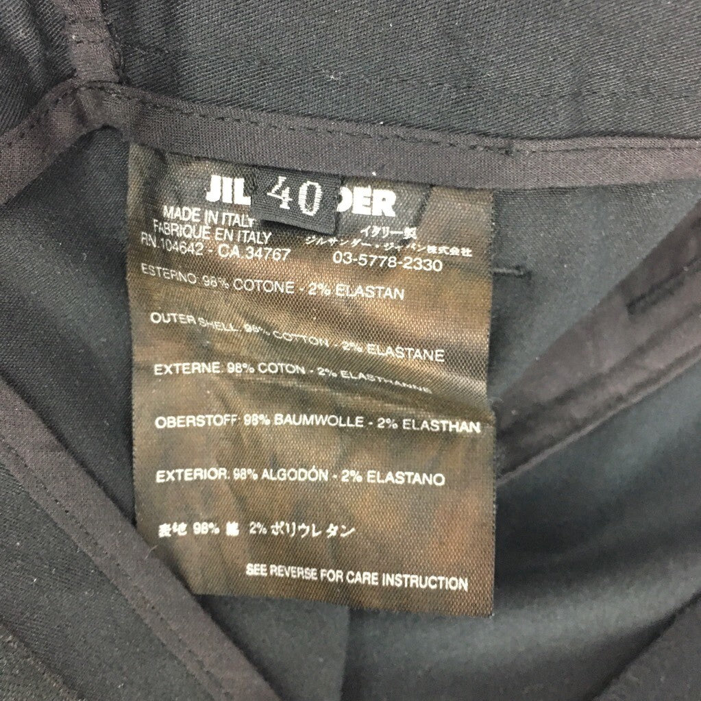 Jil Sander Women Dress Pants Black Zipper Fly Pockets Flat Front Stretch 40 x 31