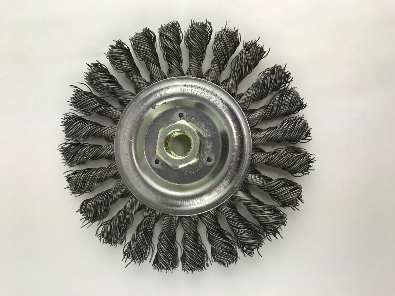 Weiler Twist Wire Wheel Wire Brush, Threaded Arbor, 8776
