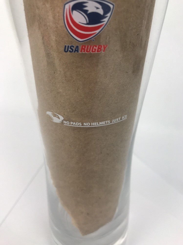 Crispin Hard Apple Cider Tall Pilsner Glass Rare USA RUGBY SPONSORED !!!